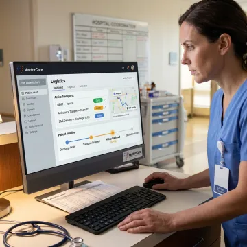 EHR-embedded patient logistics workflow on a healthcare platform