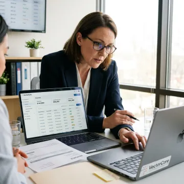 Healthcare billing dashboard on a secure SaaS platform
