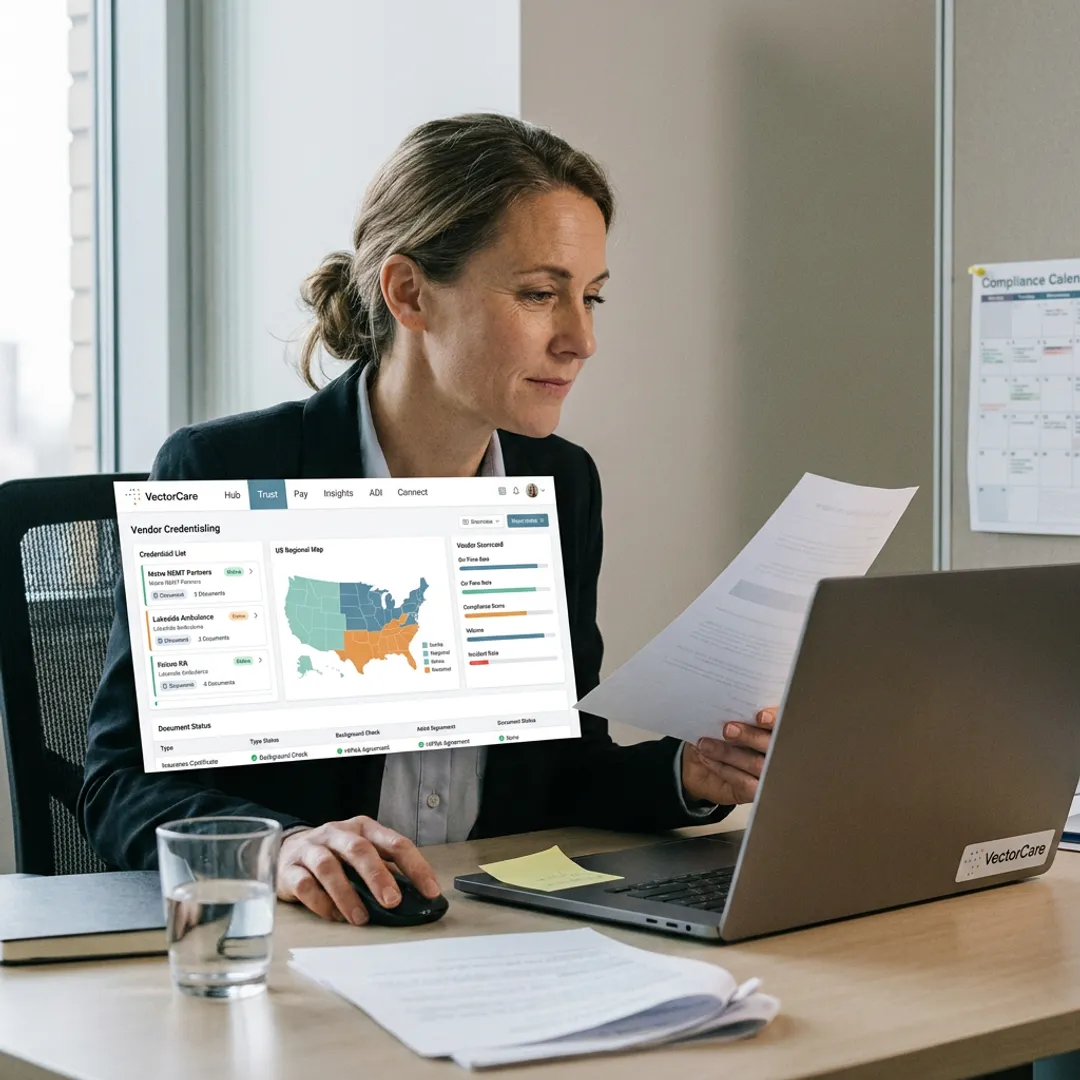 Healthcare vendor credentialing software dashboard