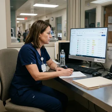 Clinician using embedded EHR logistics workflow