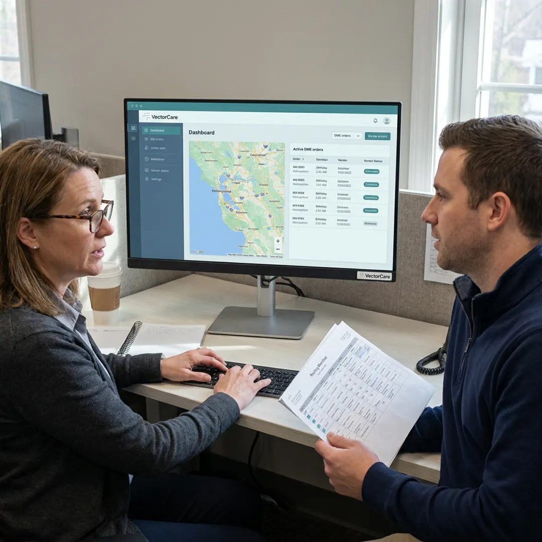 DME management software dashboard for healthcare logistics
