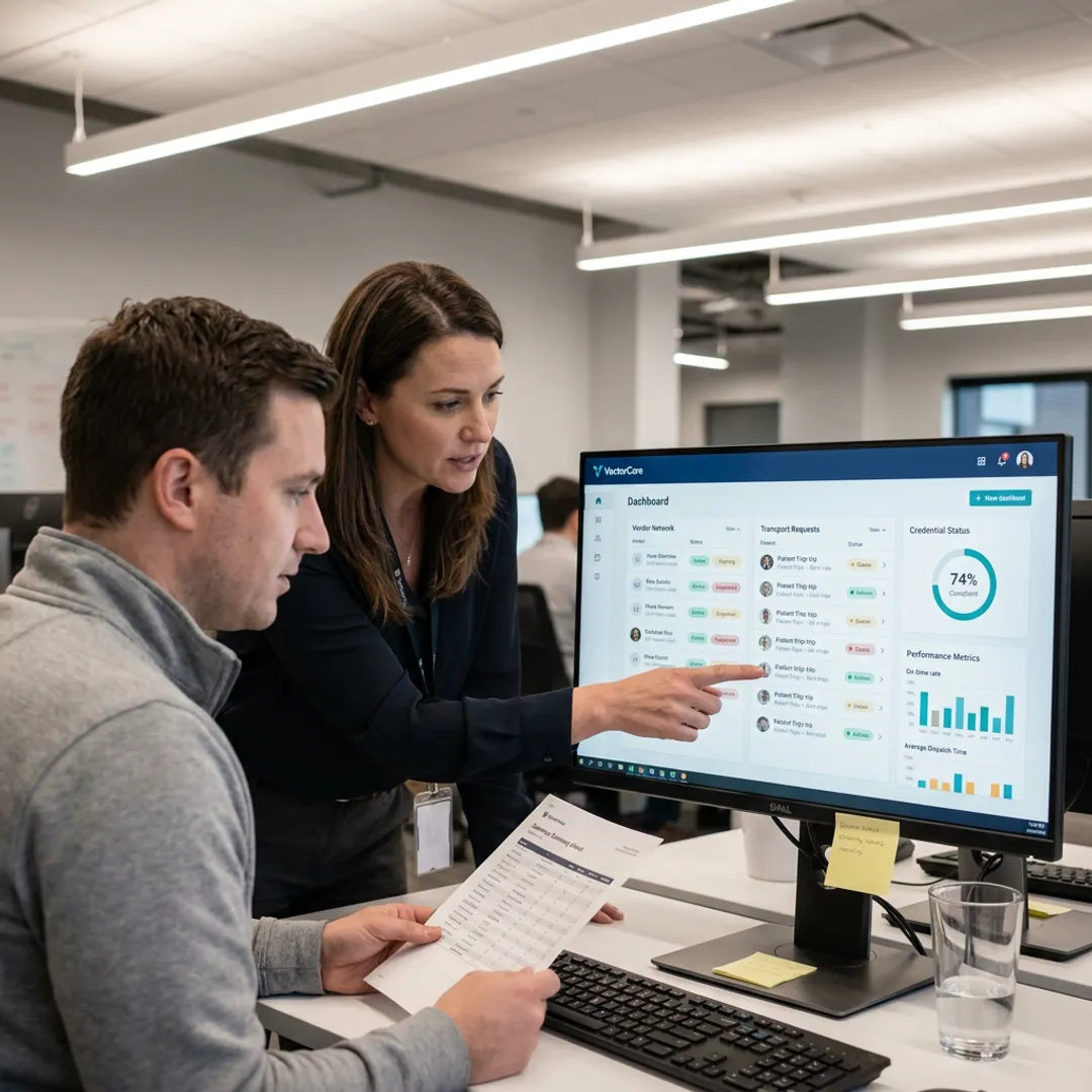 Healthcare logistics vendor management software dashboard