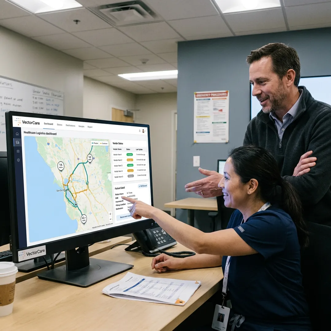 Hospital team using patient transport dashboard