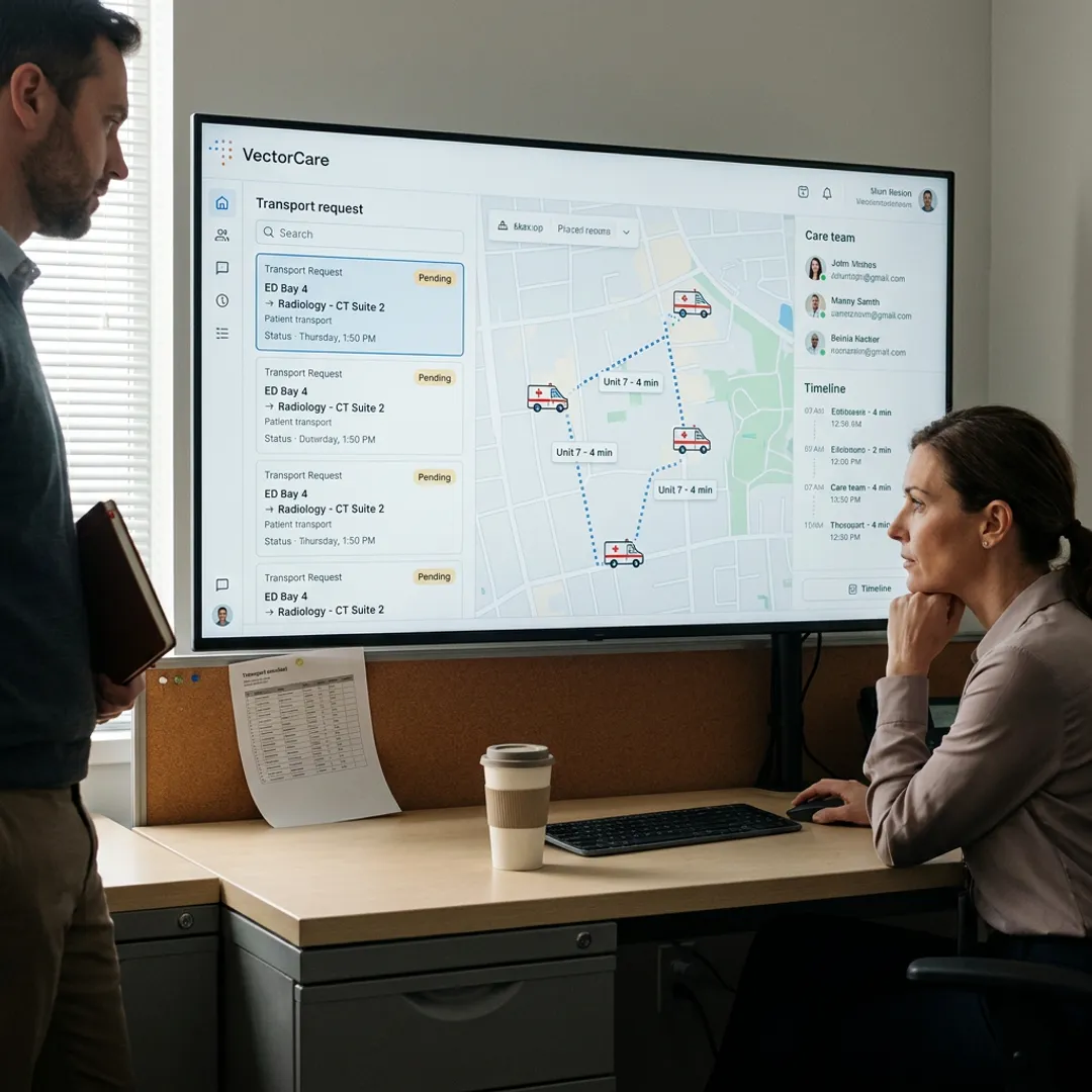 Hospital patient transport coordination system