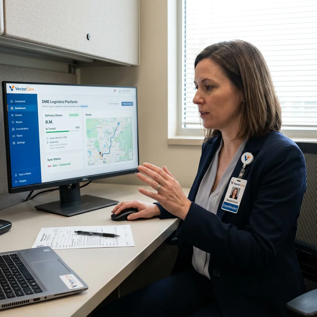 Healthcare DME delivery logistics dashboard