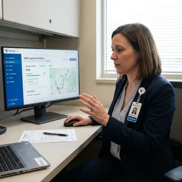 Healthcare DME delivery logistics dashboard