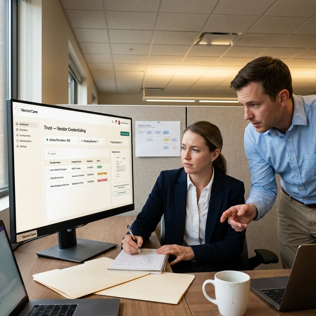 Healthcare vendor credentialing dashboard