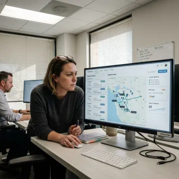 Healthcare logistics scheduling software dashboard