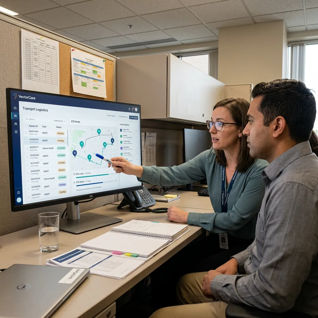 Healthcare logistics scheduling workflow dashboard