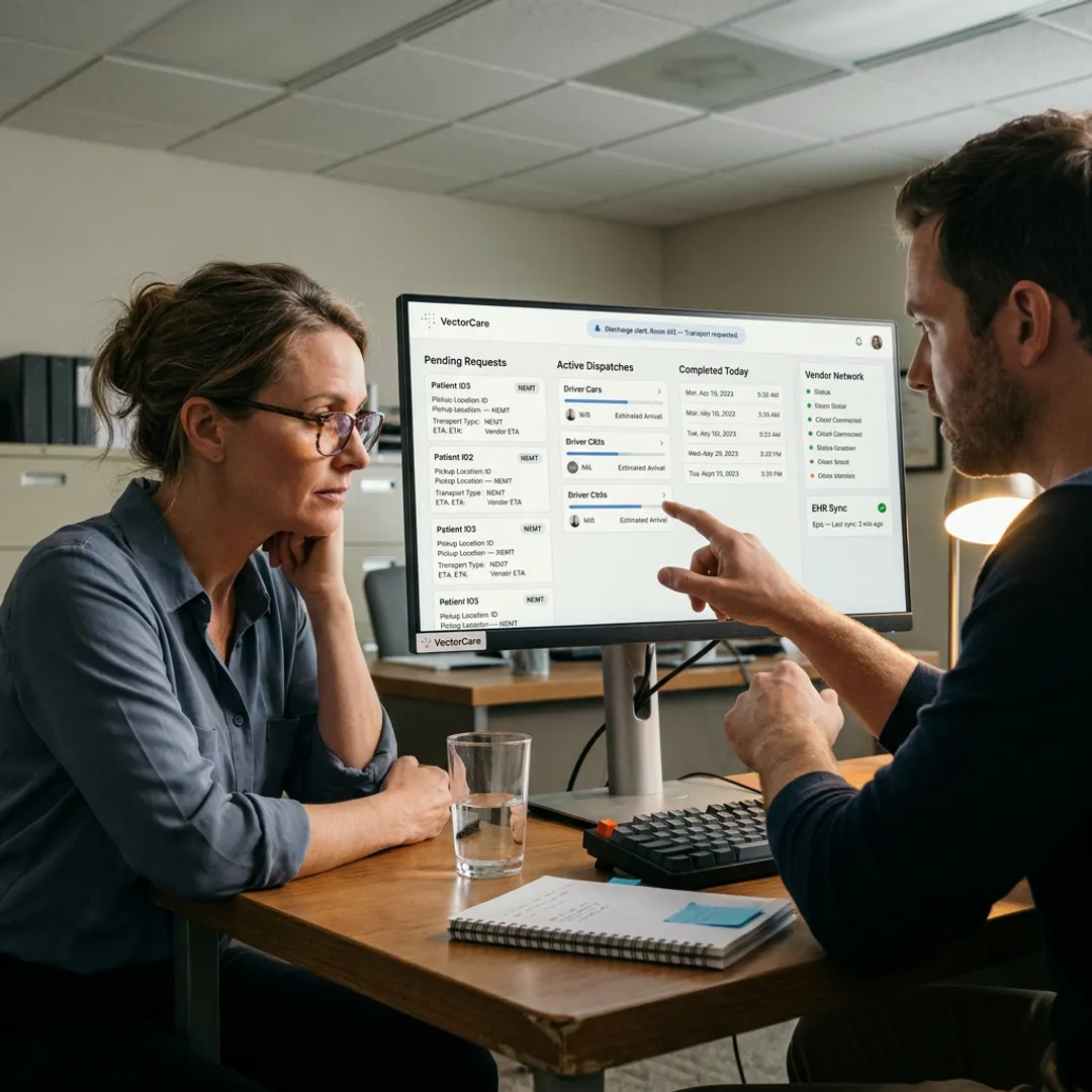 Custom healthcare software dashboard for patient logistics
