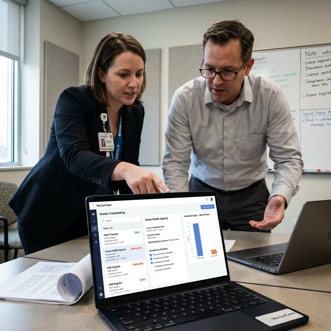 Healthcare vendor credentialing dashboard