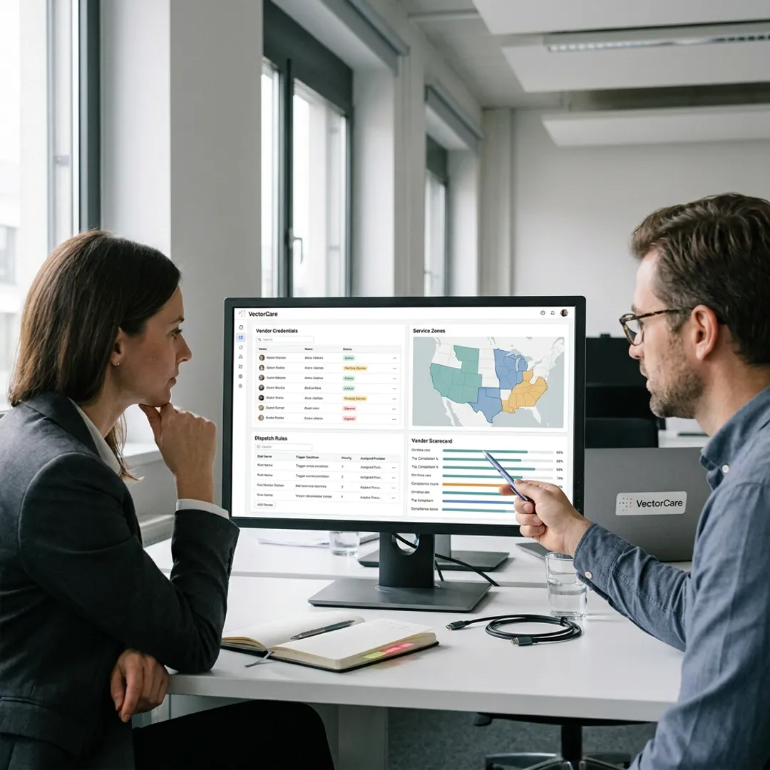 Healthcare logistics vendor management workflow dashboard