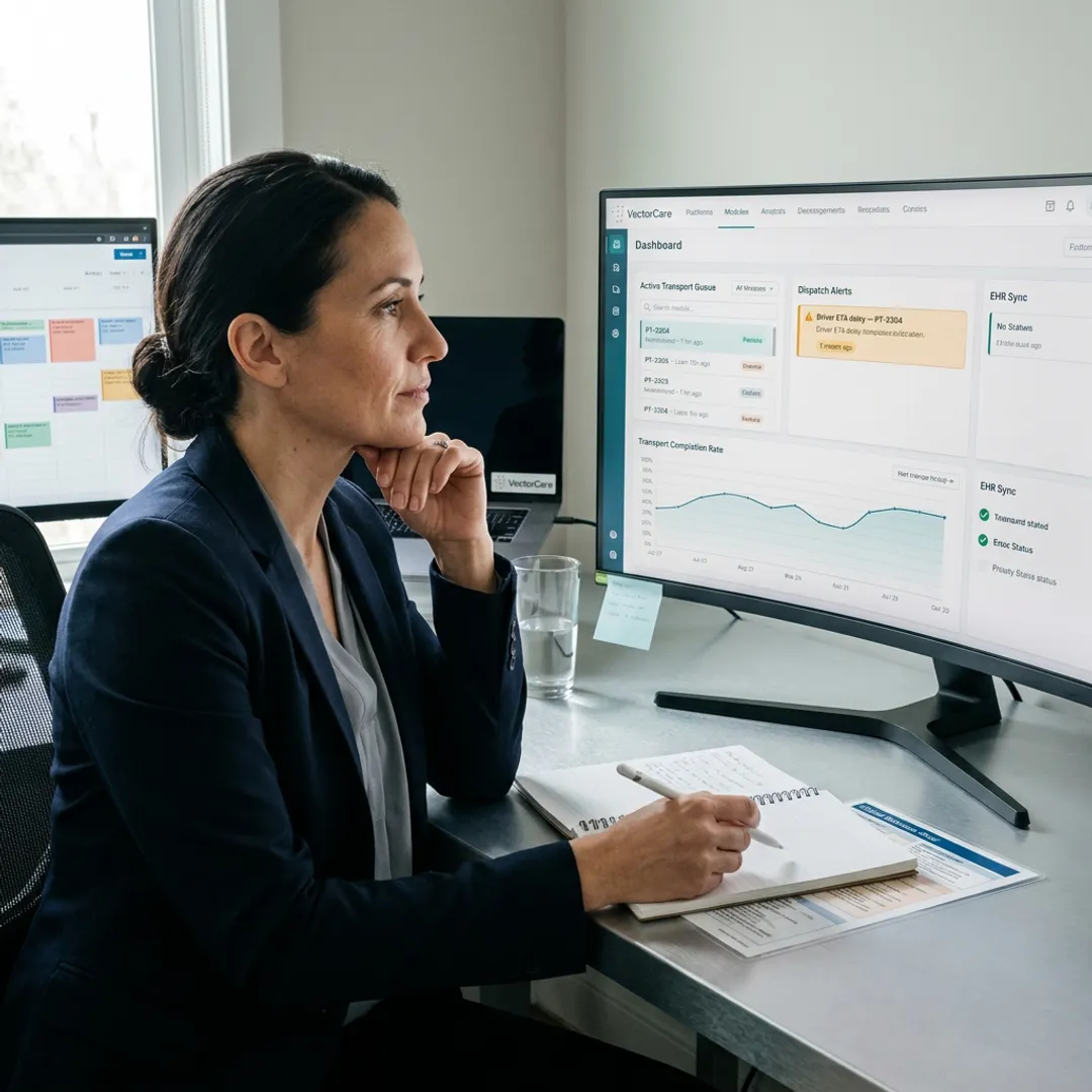 Healthcare workflow software dashboard
