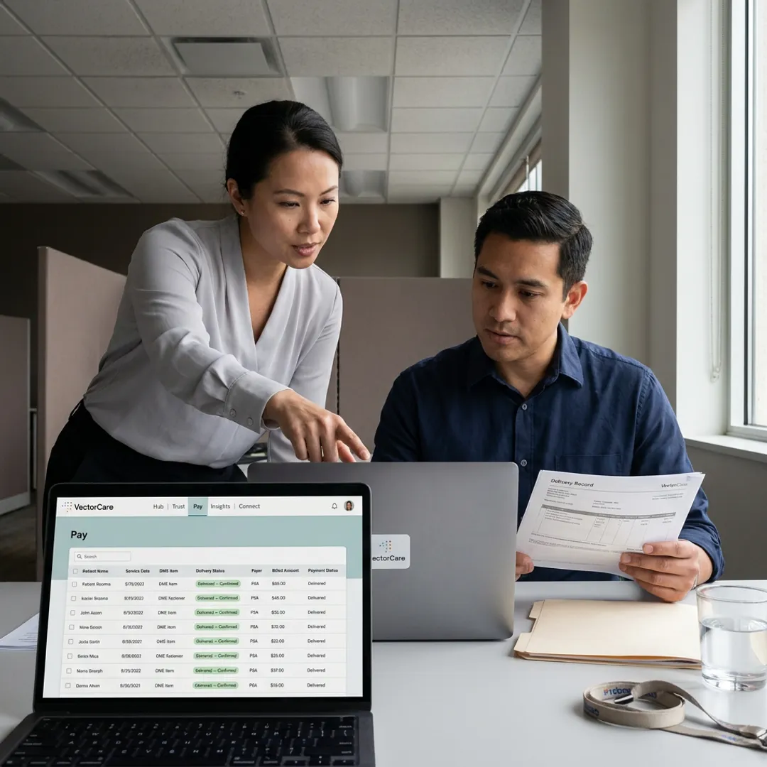 DME billing workflow dashboard