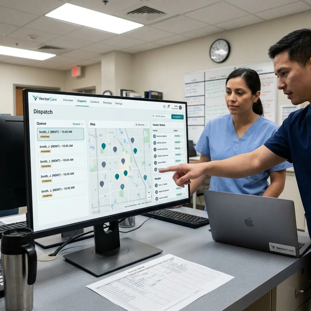 Patient transportation logistics dashboard in hospital