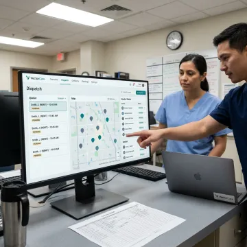 Patient transportation logistics dashboard in hospital