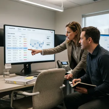 Healthcare team reviewing digital intake workflow