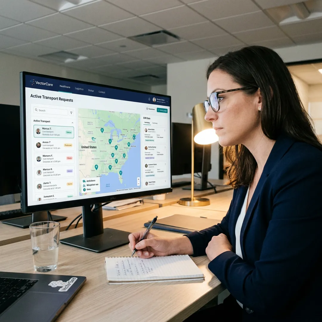 Digital patient intake dashboard for healthcare logistics