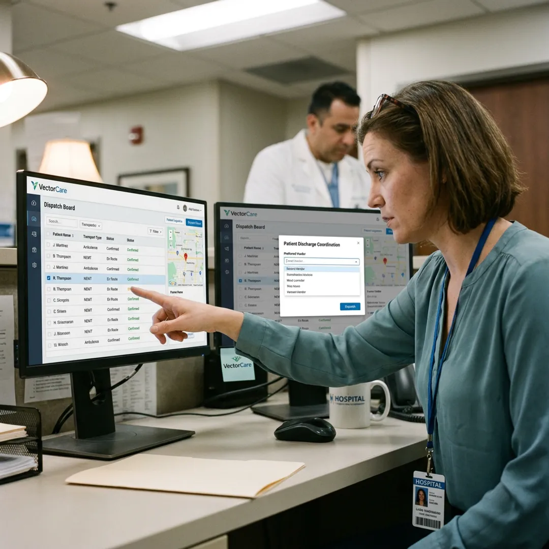 EHR-embedded patient logistics software dashboard