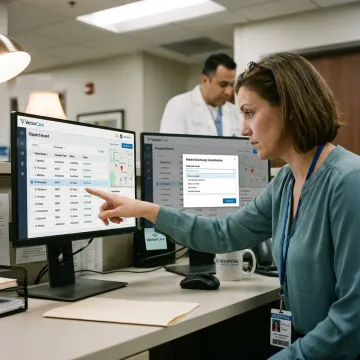 EHR-embedded patient logistics software dashboard