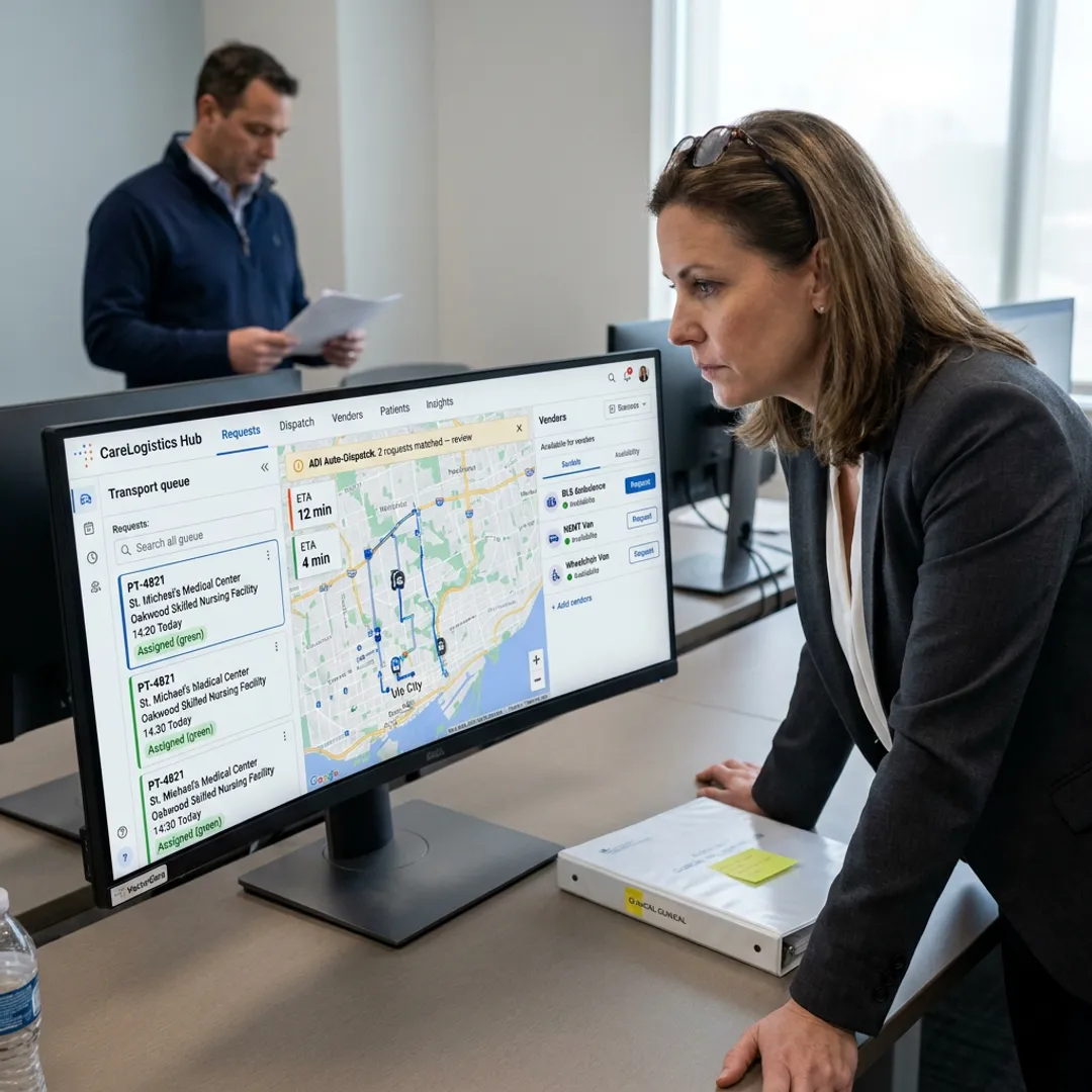 Healthcare transportation coordination dashboard