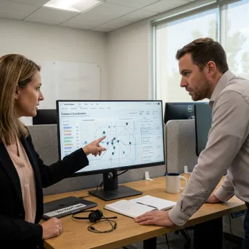 Patient scheduling software dashboard in healthcare setting