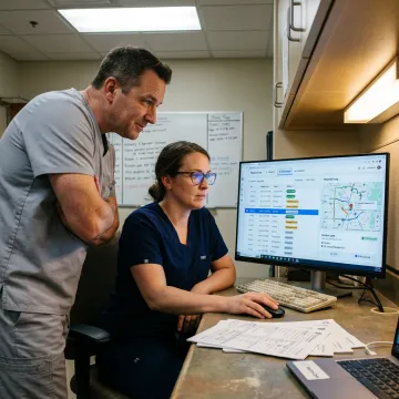 Healthcare team using patient scheduling dashboard