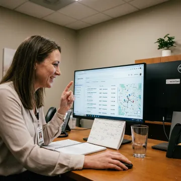 Care coordinator scheduling patient transportation on healthcare logistics platform