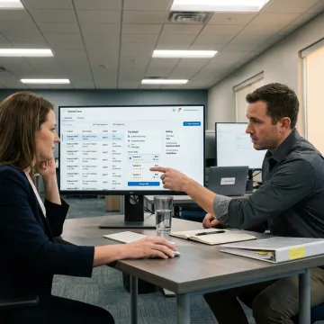 Healthcare team managing NEMT dispatching software