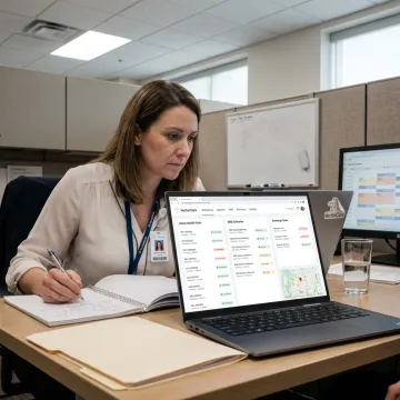 Care coordinator scheduling a home health visit