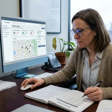 Healthcare team using a care coordination platform