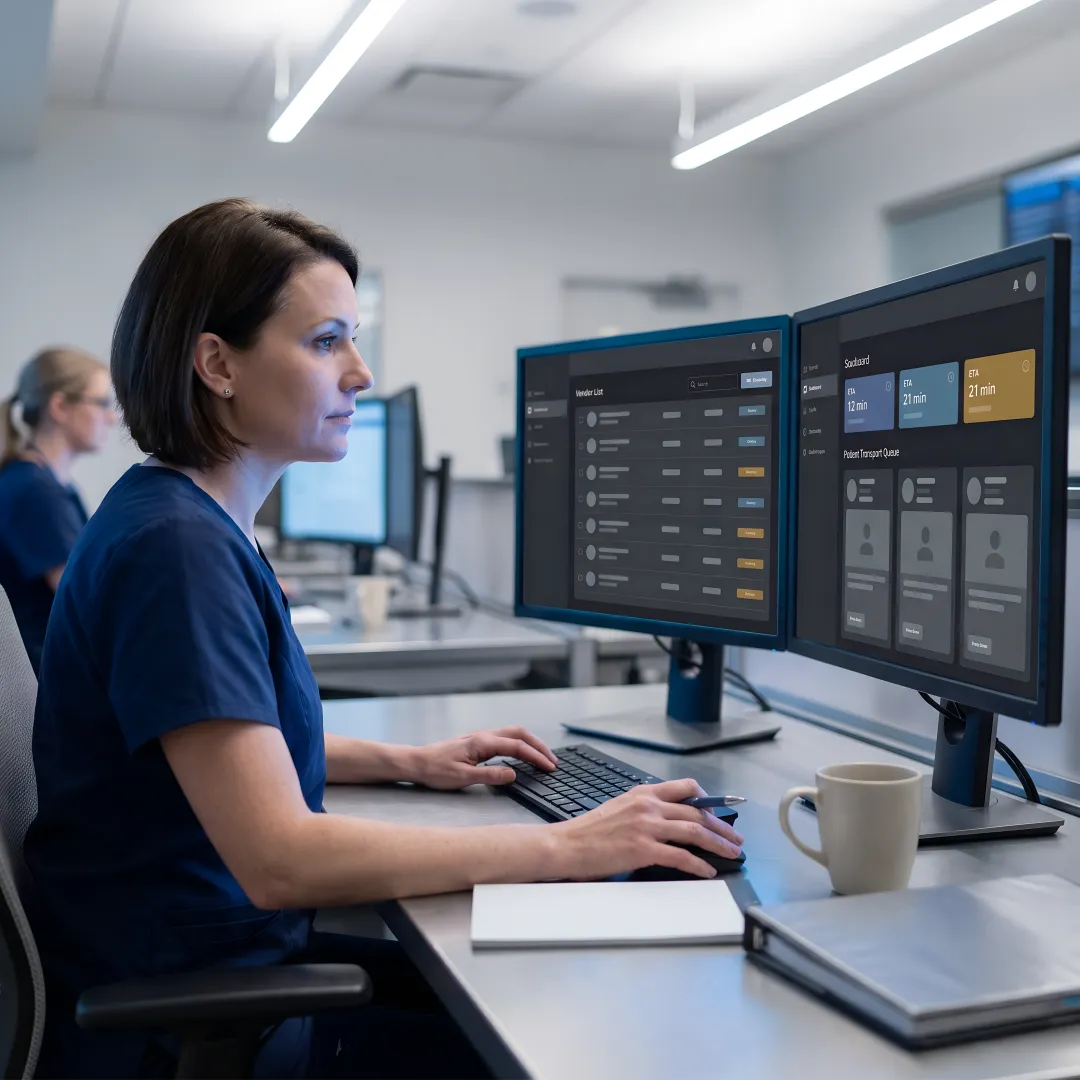 Automated EMS dispatch workflow screen