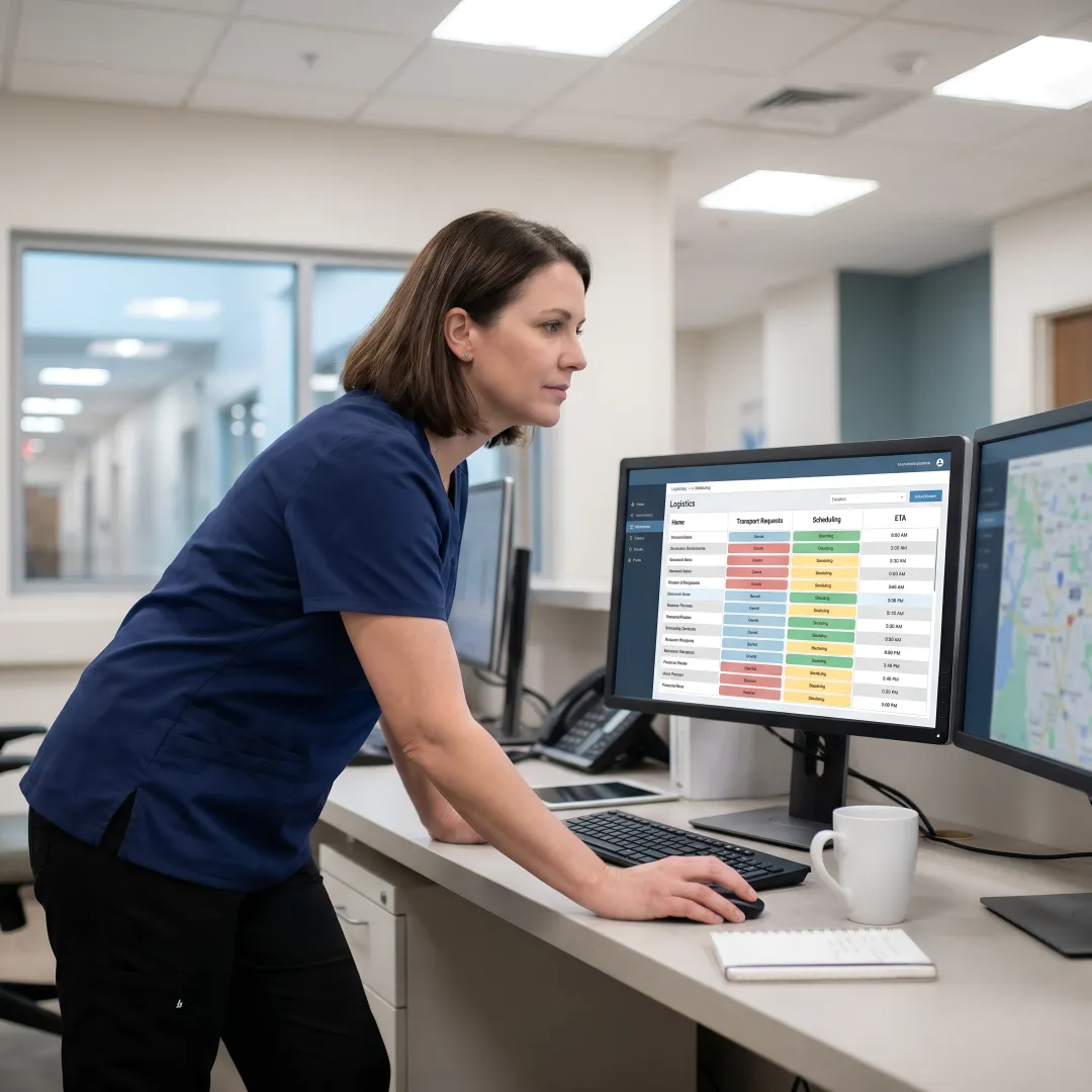 Patient logistics dashboard in a hospital