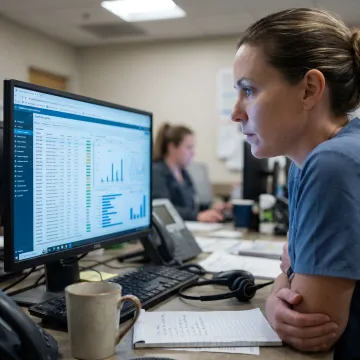 Patient logistics dashboard showing transport requests and vendor status