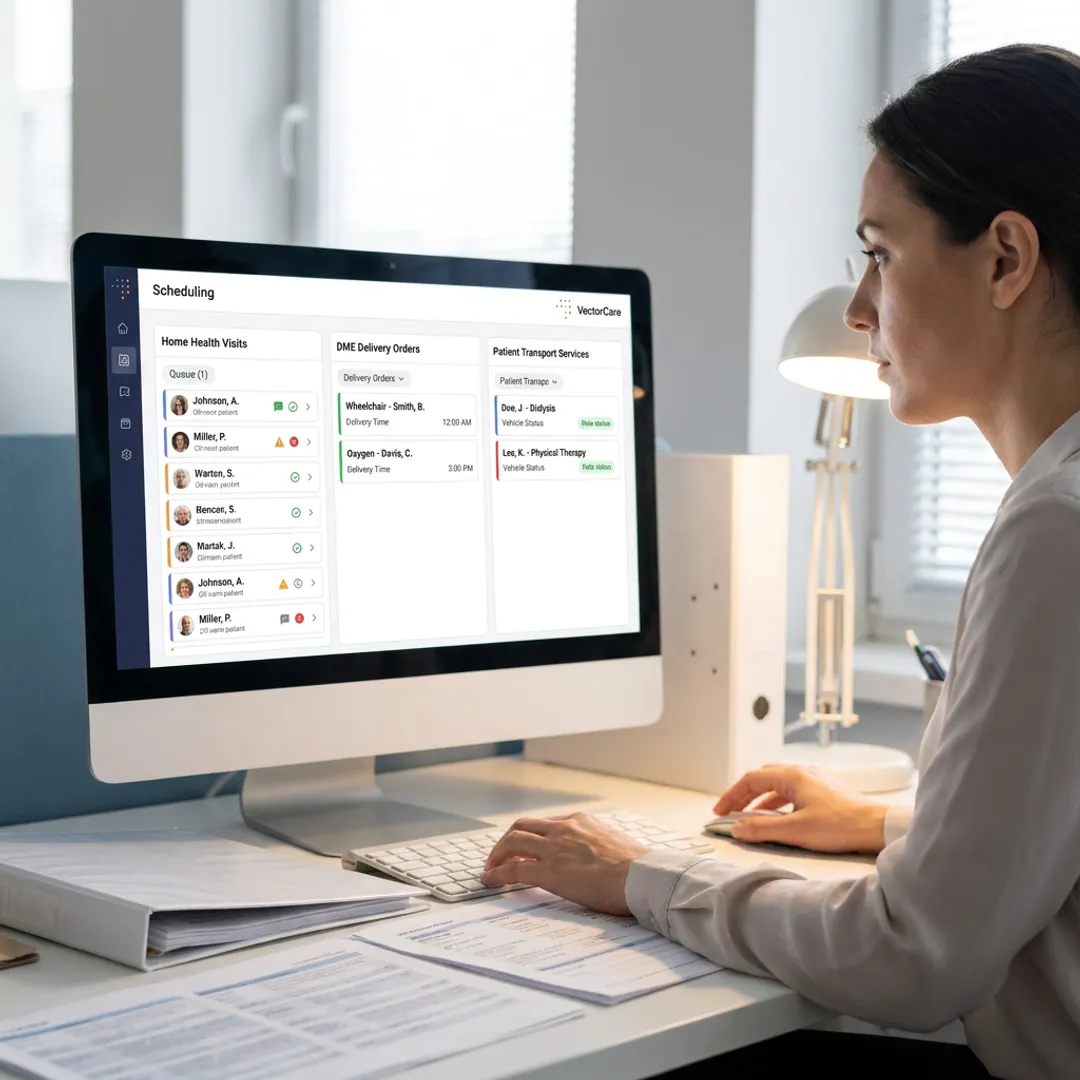 Healthcare provider scheduling home services on a digital platform
