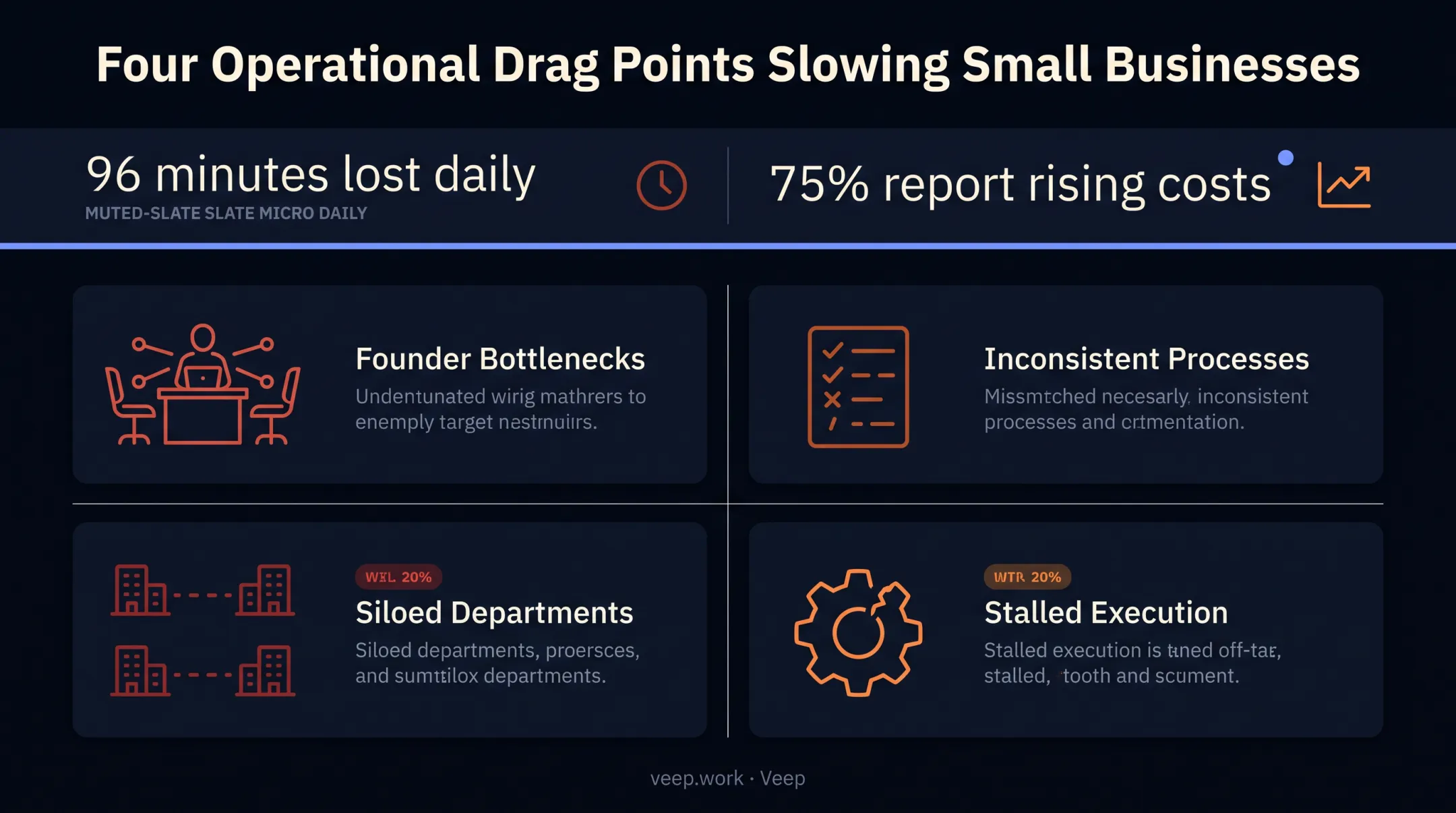 Four common small business operational problems and pressure points chart