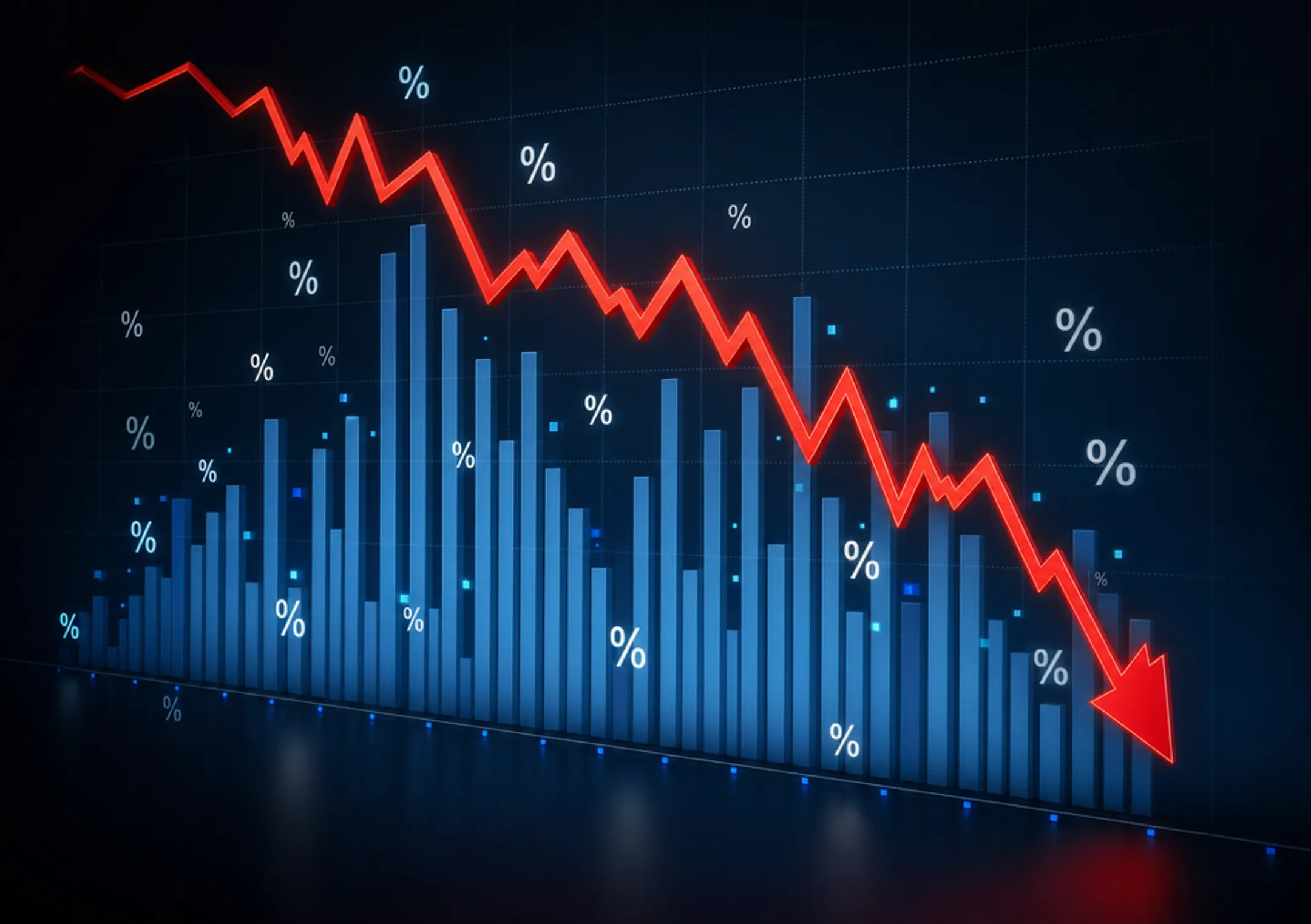 Stock market volatility chart illustrating startup funding down rounds trend