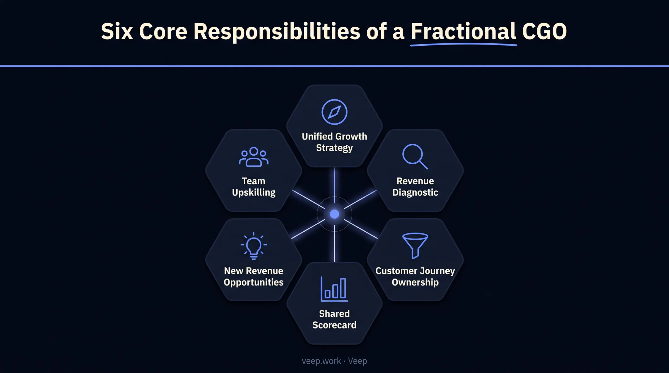 Fractional CGO core responsibilities across growth strategy and execution