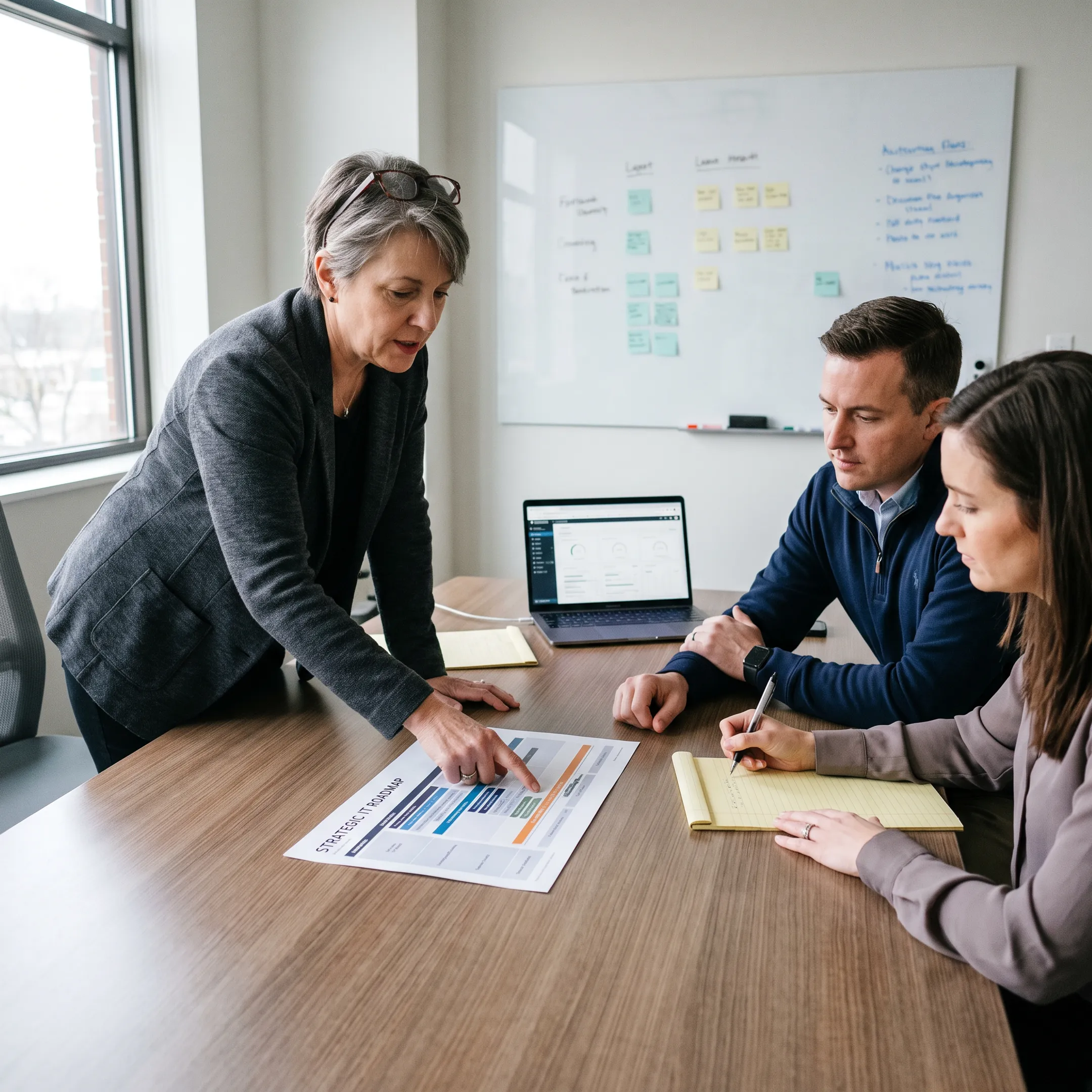 Interim CIO collaborating with executives on technology priorities