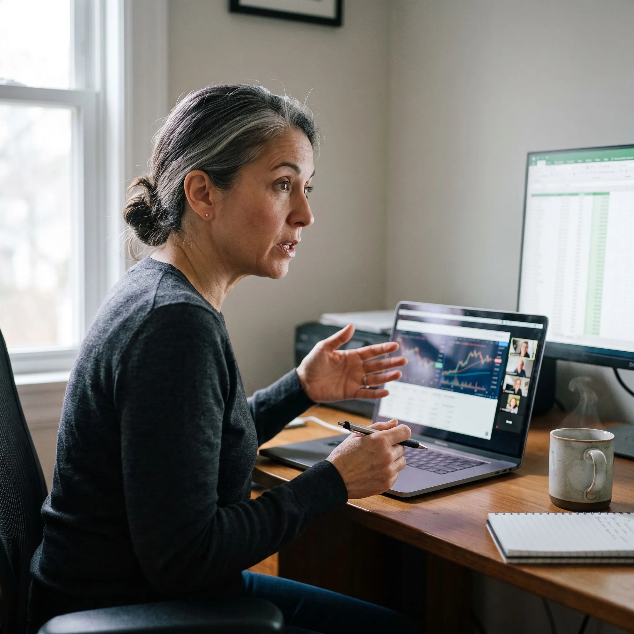 Virtual CFO collaborating with a founder on financial strategy