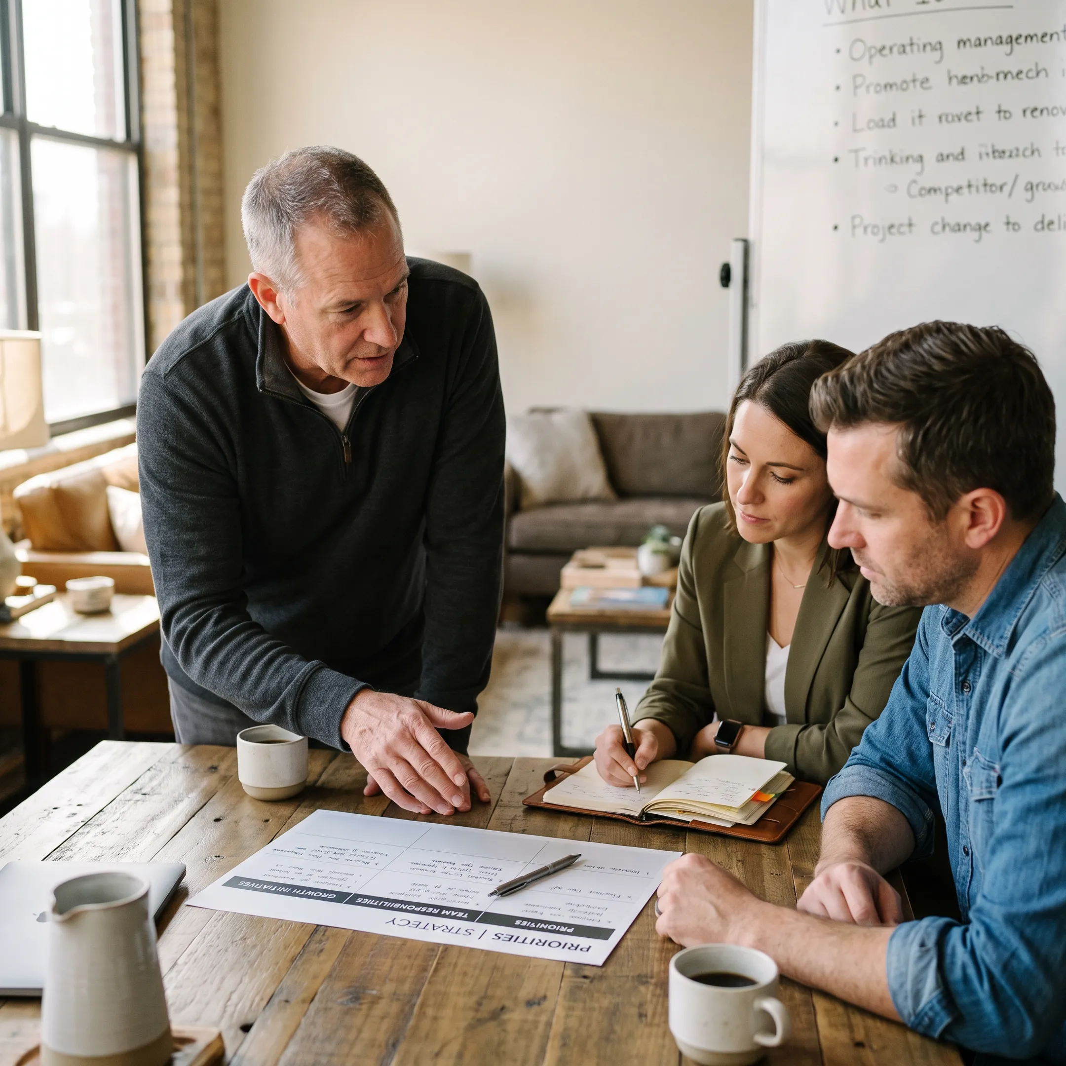Business growth advisor leading a strategic planning session