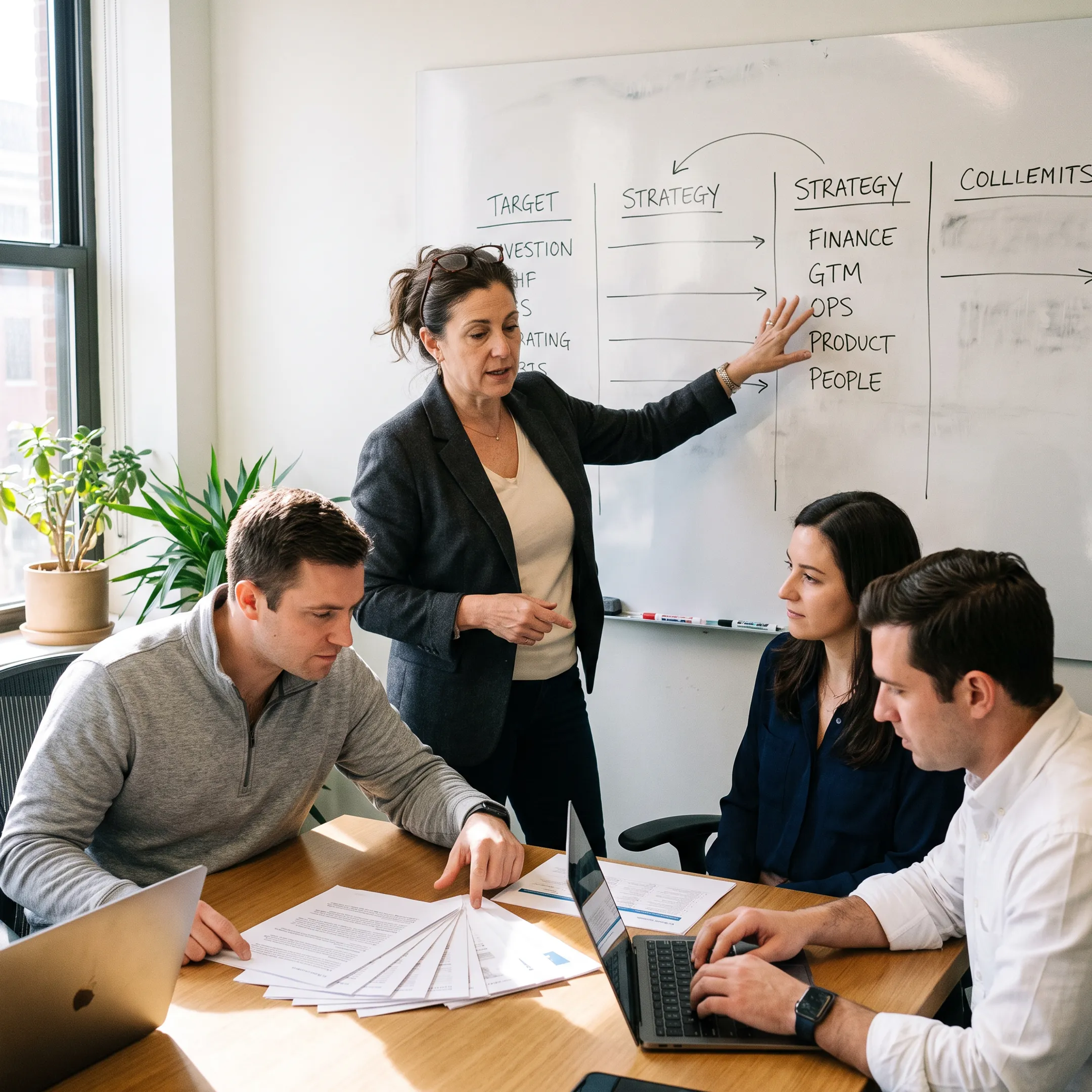 Fractional executive leading a business planning session