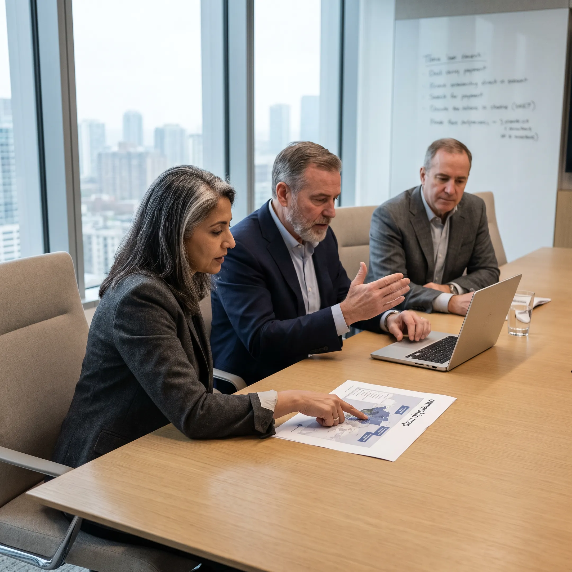 Senior operators collaborating with founders on an operating model design workshop