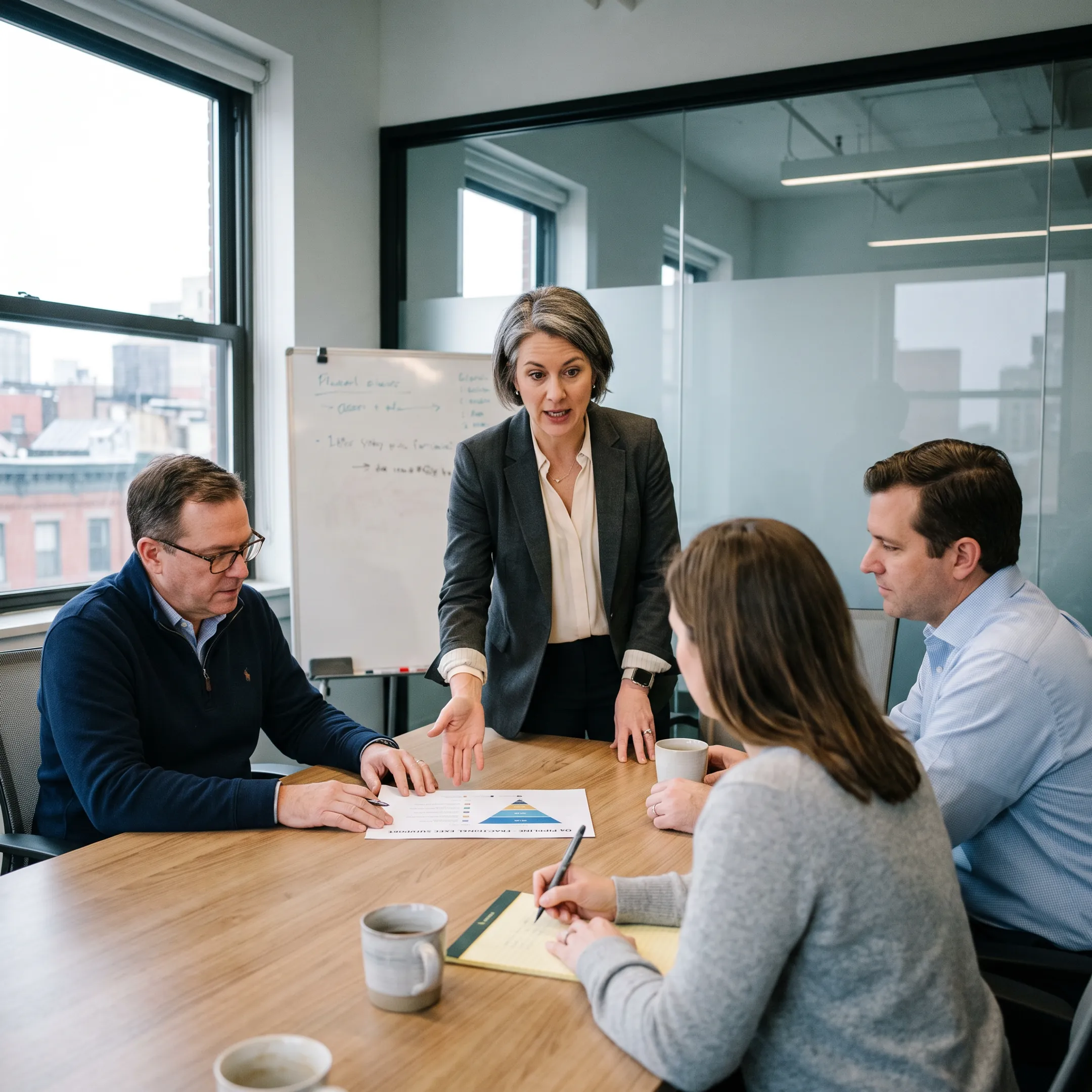 Fractional sales leader leading a strategic planning session