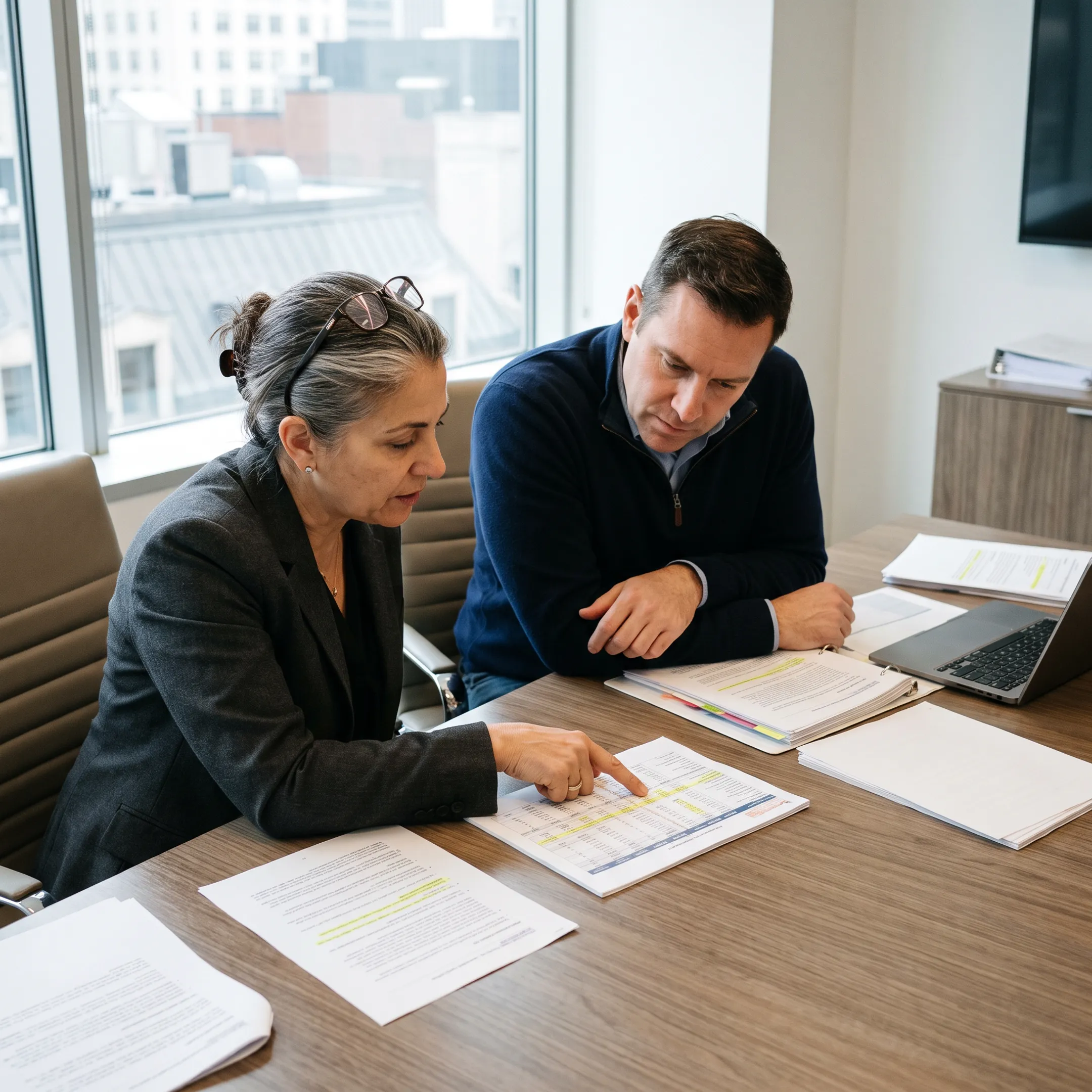 Operator and buyer reviewing a business transition plan