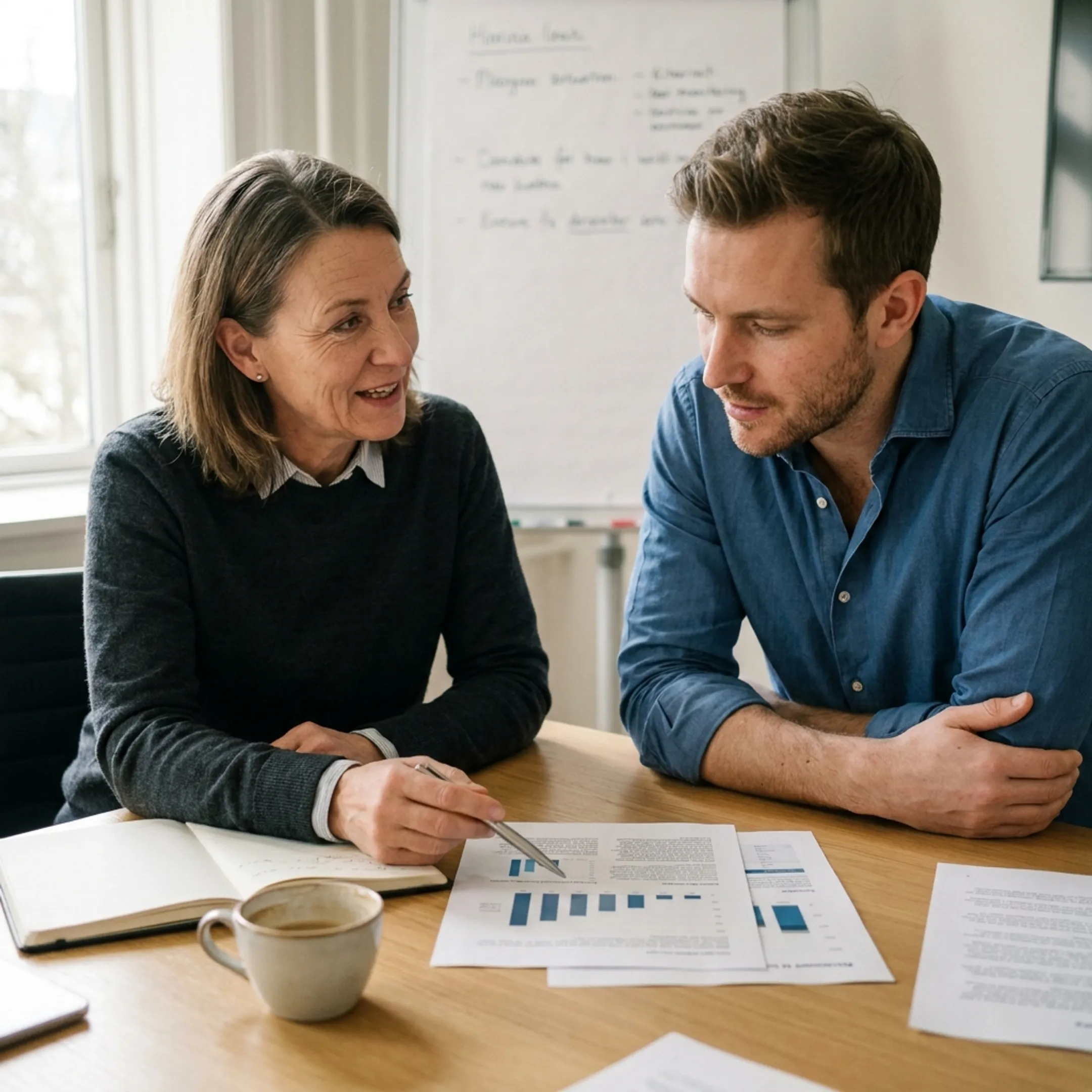 Fractional executive collaborating with a founder