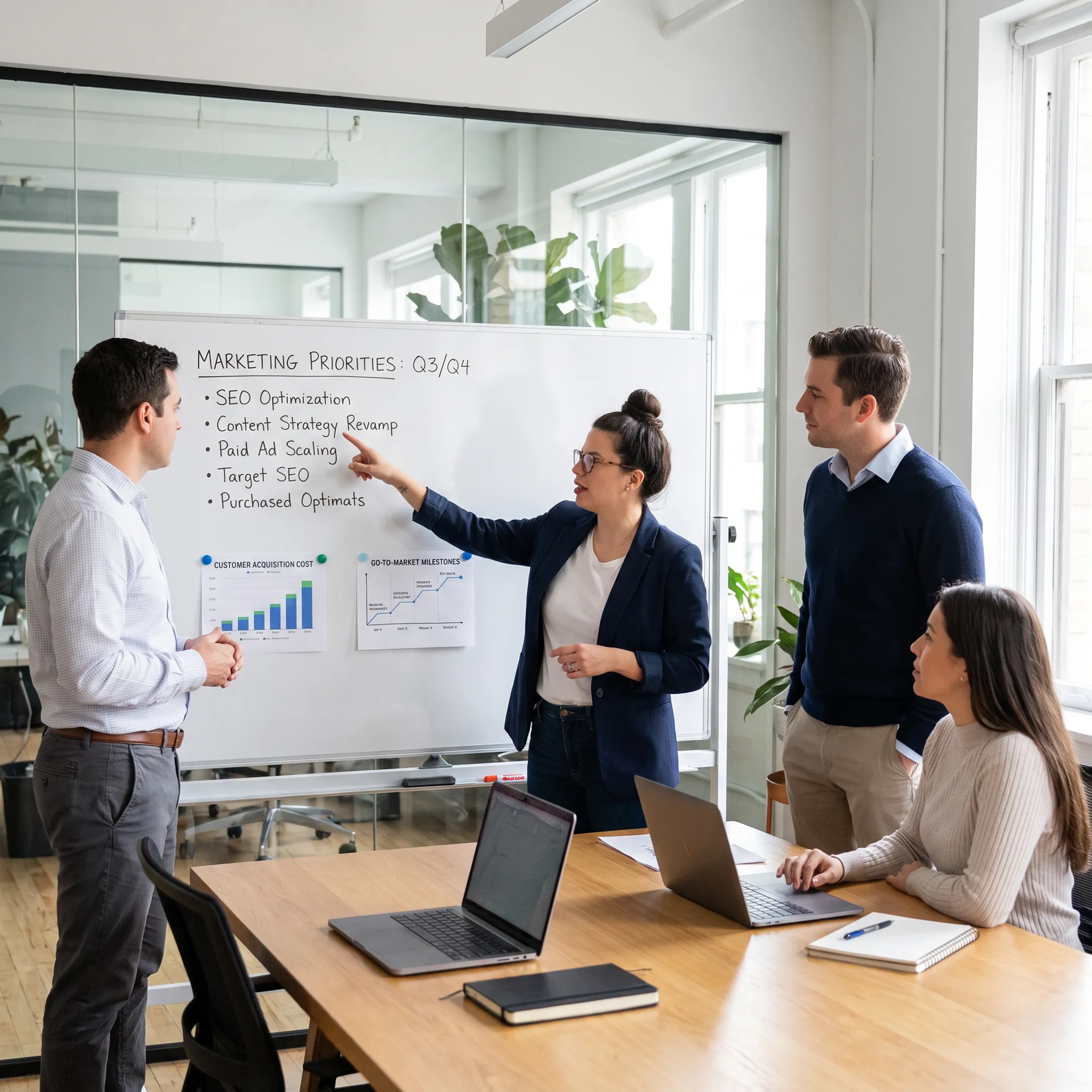 Marketing operator leading a go-to-market planning session