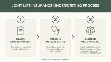 Three-step joint term life insurance application process flow diagram