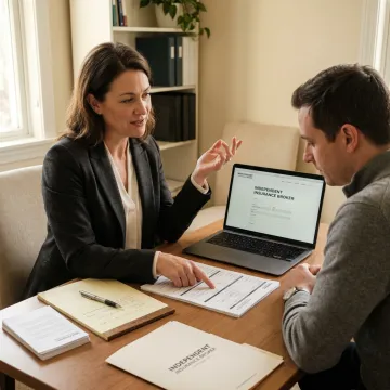 Advisor guiding a term life insurance application