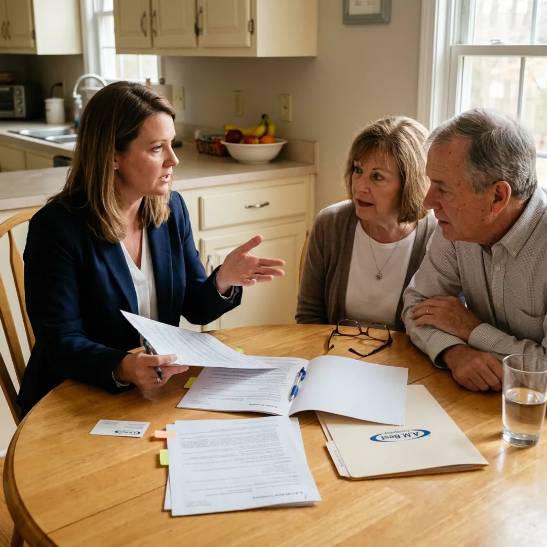 Advisor explaining final expense insurance application steps
